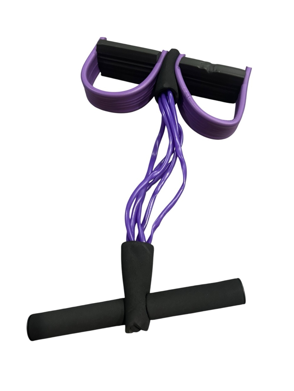 Purple Resistance Band Pull Rope with Foam Handles